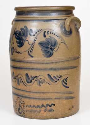 Fine Five-Gallon Western PA Stoneware Jar w/ Elaborate Freehand Cobalt Decoration