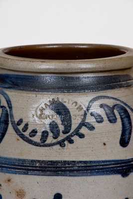 Four-Gallon HAMILTON / Greensboro. PA Stoneware Jar (William Leet Hamilton)