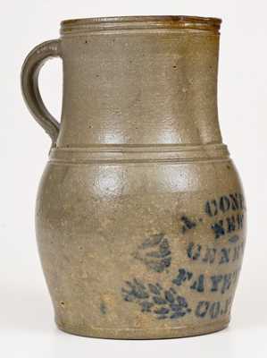 Rare A. CONRAD. / NEW / GENEVA, / FAYETTE / CO. PA One-Gallon Stoneware Pitcher