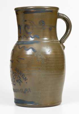 Rare Two-Gallon HAMILTON & JONES. / GREENSBORO. PA Stoneware Pitcher