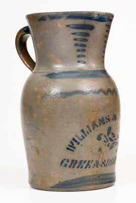 Rare WILLIAMS & REPPERT. / GREENSBORO. PA Cobalt-Decorated Stoneware Pitcher