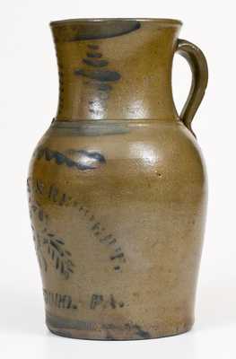 Scarce WILLIAMS & REPPERT. / GREENSBORO. PA One-Gallon Stoneware Pitcher