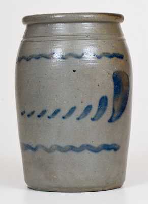 Half-Gallon Stoneware Jar with Freehand Cobalt Decoration, Western PA origin, circa 1875