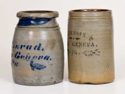 Two New Geneva, PA Cobalt-Decorated Stoneware Canning Jars