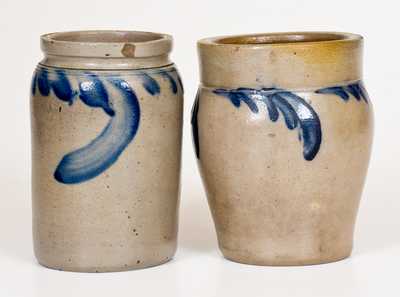 Two Small-Sized Stoneware Jars with Cobalt Decoration, Pennsylvania origin