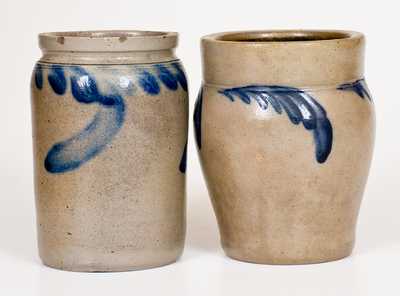 Two Small-Sized Stoneware Jars with Cobalt Decoration, Pennsylvania origin