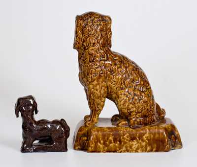 Two American Pottery Dog Figures, probably Ohio origin, 19th and 20th centuries