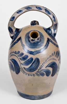Extremely Rare Western PA Stoneware Harvest Jug w/ Profuse Cobalt Decoration