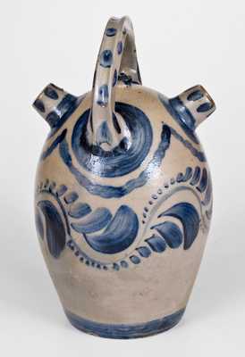 Extremely Rare Western PA Stoneware Harvest Jug w/ Profuse Cobalt Decoration