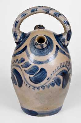 Extremely Rare Western PA Stoneware Harvest Jug w/ Profuse Cobalt Decoration