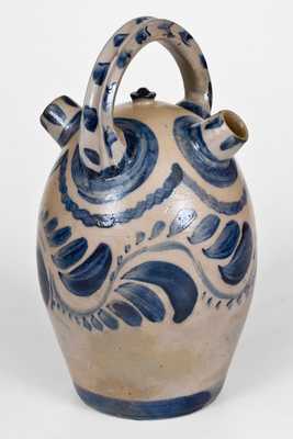 Extremely Rare Western PA Stoneware Harvest Jug w/ Profuse Cobalt Decoration