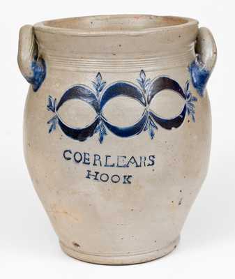 Very Rare Thomas Commeraw COERLEARS HOOK / N. YORK Stoneware Jar, c1800