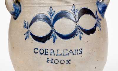 Very Rare Thomas Commeraw COERLEARS HOOK / N. YORK Stoneware Jar, c1800