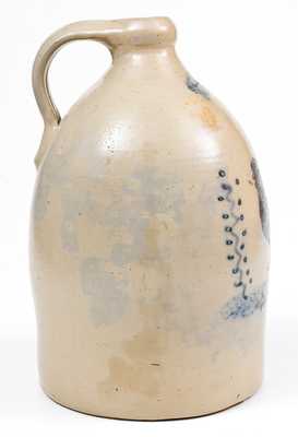 Rare J. C. WAELDE / NORTH BAY Stoneware Jug w/ Elaborate Rooster Decoration