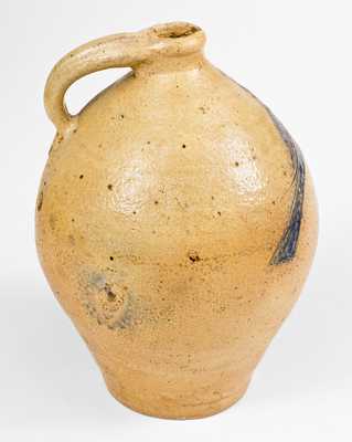 Very Fine Manhattan Stoneware Jug w/ Elaborate Incised Bird Decoration