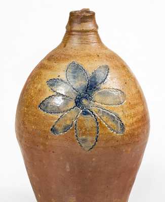 Unusual Stoneware Jug w/ Impressed Design, Crolius Pottery, Manhattan, New York