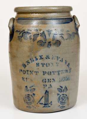 Scarce ENEIX & EVANS. / STONY / POINT POTTERY / NEW GENEVA / PA Jar