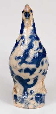 Unusual Stoneware Bird Whistle with Cobalt Decoration, probably Midwestern