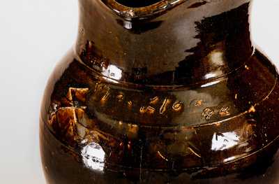 Outstanding Timmerman Pottery, Lanier County, GA Inscribed Stoneware Pitcher