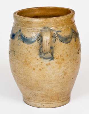 COMMERAWS / STONEWARE (Thomas Commeraw, NY) Vertical-Handled Stoneware Jar