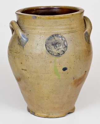 Rare Stoneware Sun Face Jar, attributed to Xerxes Price, Sayreville, NJ, c1810's