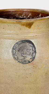 Rare Stoneware Sun Face Jar, attributed to Xerxes Price, Sayreville, NJ, c1810's