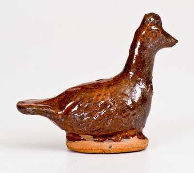 Glazed Redware Figure of a Goose, Pennsylvania origin, circa 1850-1880