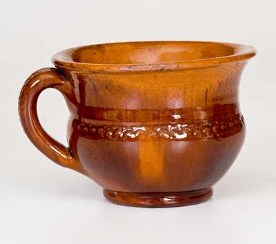 Attrib. Jacob Heart (Chambersburg, PA) Glazed Redware Mug w/ Coggled Design