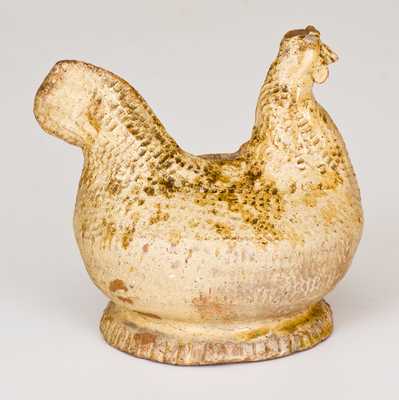 Unusual American Redware Chicken Bank, possibly Virginia origin