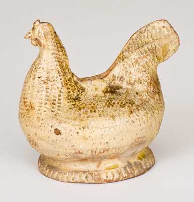 Unusual American Redware Chicken Bank, possibly Virginia origin