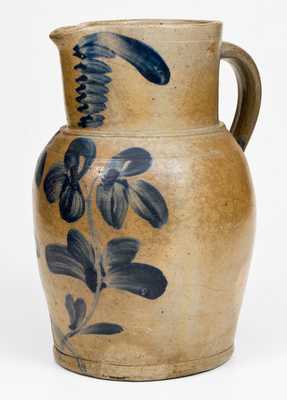 1 Gal. Baltimore Stoneware Pitcher with Floral Decoration, circa 1870