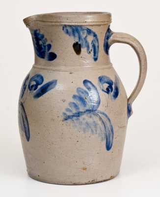 1 Gal. Baltimore Stoneware Pitcher with Floral Decoration, circa 1860
