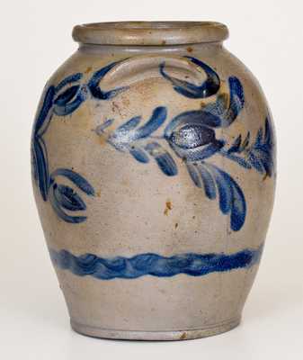 1 1/2 Gal. Baltimore Stoneware Jar with Floral Decoration, circa 1830s