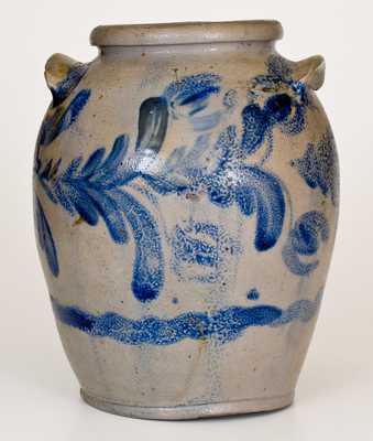 1 1/2 Gal. Baltimore Stoneware Jar with Floral Decoration, circa 1830s