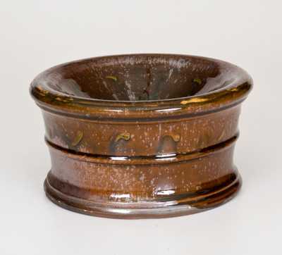 Rare Slip-Decorated Redware Spittoon, Singer, Haycock Township, Bucks County, PA