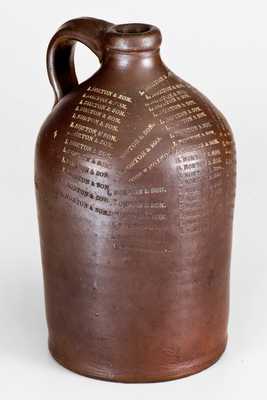 Very Rare Bennington, VT Stoneware Jug w/ Profuse L. NORTON & SON Maker s Marks