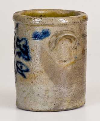 Fine Miniature Ohio Stoneware Jar with Slip-Trailed Floral Decoration