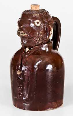 Rare Stoneware African-American Figural Jug, probably Alabama origin