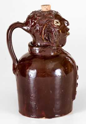 Rare Stoneware African-American Figural Jug, probably Alabama origin