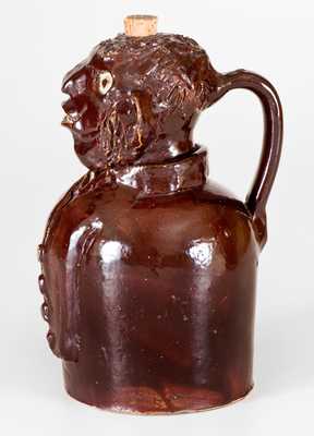 Rare Stoneware African-American Figural Jug, probably Alabama origin