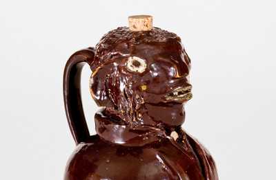 Rare Stoneware African-American Figural Jug, probably Alabama origin