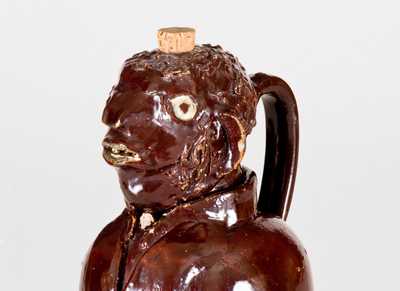 Rare Stoneware African-American Figural Jug, probably Alabama origin