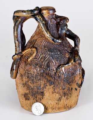 Extremely Rare Temperance Jug attrib. Simeon L. Bray, Evansville, IN, circa 1885