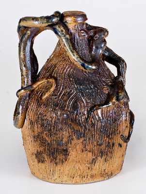Extremely Rare Temperance Jug attrib. Simeon L. Bray, Evansville, IN, circa 1885