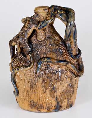 Extremely Rare Temperance Jug attrib. Simeon L. Bray, Evansville, IN, circa 1885