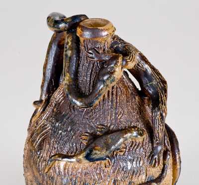 Extremely Rare Temperance Jug attrib. Simeon L. Bray, Evansville, IN, circa 1885