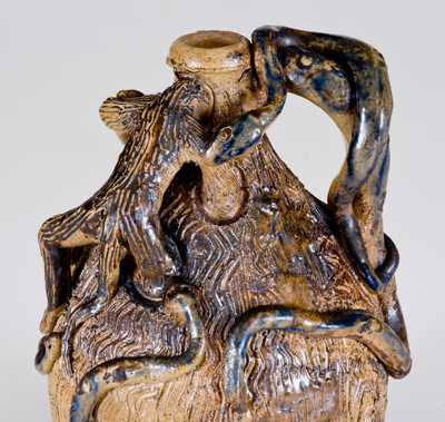 Extremely Rare Temperance Jug attrib. Simeon L. Bray, Evansville, IN, circa 1885