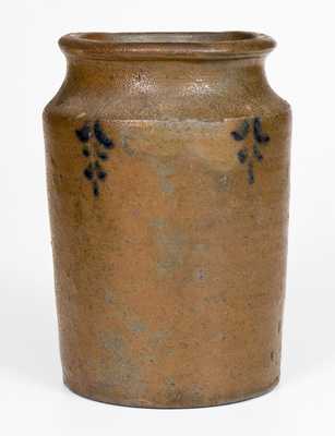Half-Gallon James River, VA Stoneware Jar with Cobalt Tassel Decoration