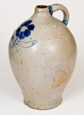 Fine Crolius Stoneware Jug with Incised, Coggled, and Impressed Floral Decoration