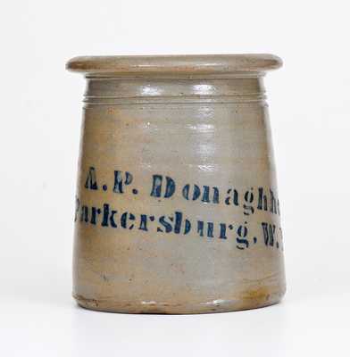 A. P. Donaghho / Parkersburg, W. Va Stoneware Canning Jar